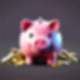 Fortnite piggy bank being filled with digital coins