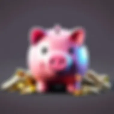 Fortnite piggy bank being filled with digital coins