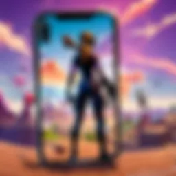 Fortnite gameplay on iPhone showcasing vibrant graphics