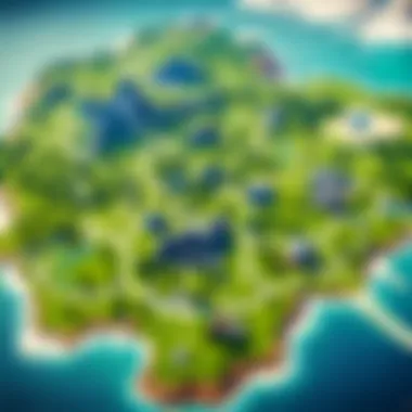 Fortnite map overview with key locations and strategic points marked