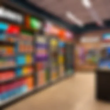 Interior of a game stop with shelves filled with games