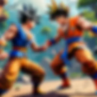 Goku facing off against fearsome enemy