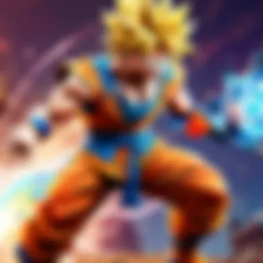 Goku charging up powerful energy beam