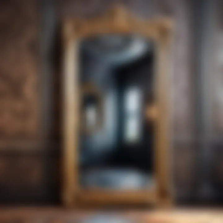 Creepy Antique Mirror Reflecting Haunting Image