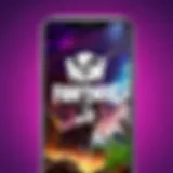 Fortnite logo on a smartphone screen