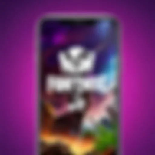 Fortnite logo on a smartphone screen