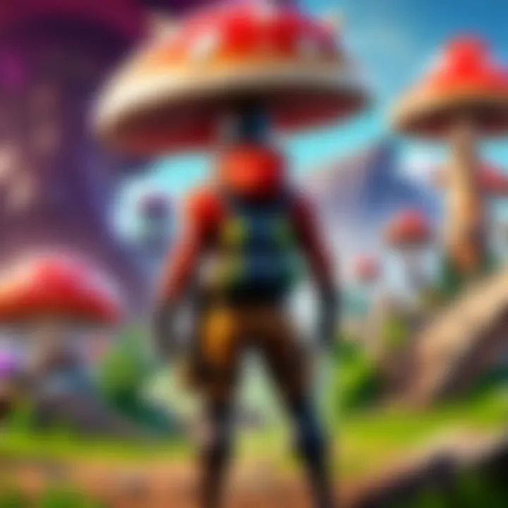 Immersive Experience with Mushroom Props in Fortnite World