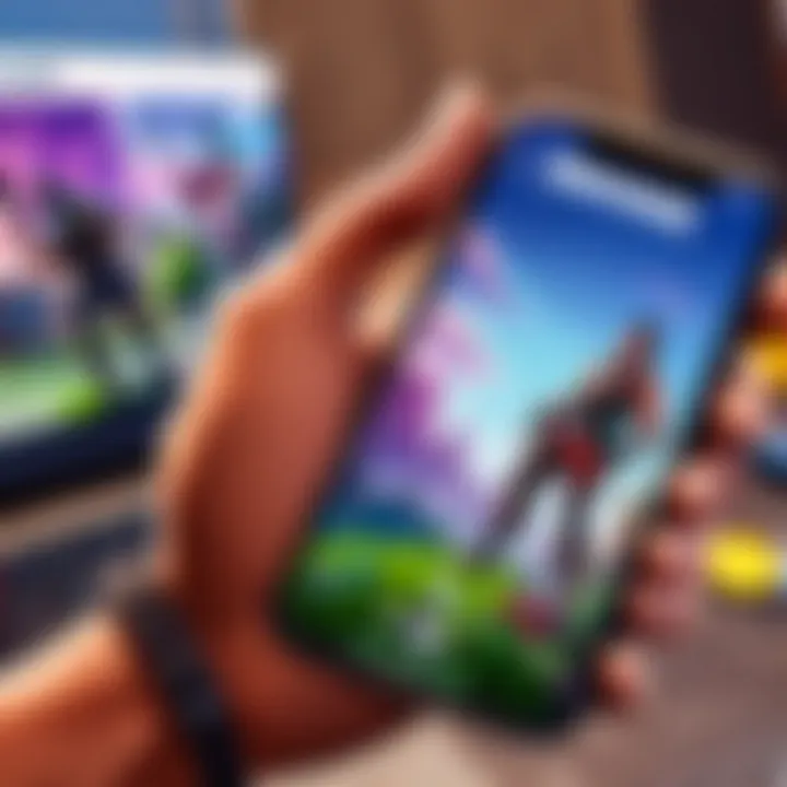 Illustration of installing Fortnite on a mobile device