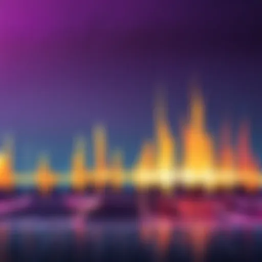 Intricate audio waveform visualization of alarm sound FX