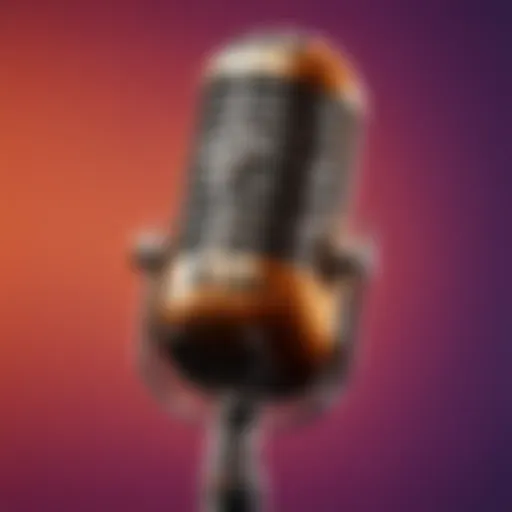 Artistic depiction of a vintage radio microphone