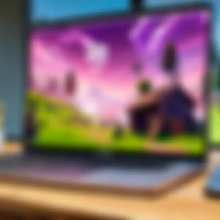 Macbook Pro running Fortnite