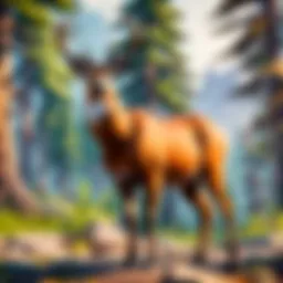 Illustration of a majestic buck standing in a forest