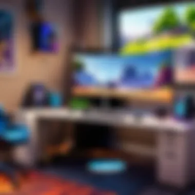 Fortnite gaming setup with sleek and modern design