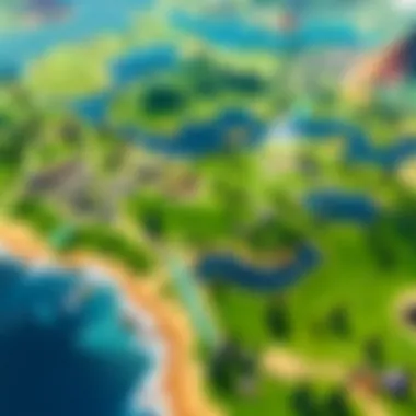 Strategic overview of Fortnite's map with tactical advantages