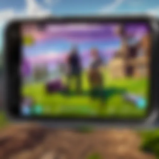 Fortnite mobile interface showcasing gameplay