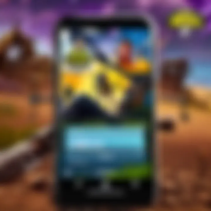 Mobile device showing Fortnite login interface