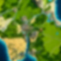 A detailed map highlighting the FA area in Fortnite