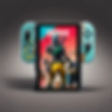 Creative visualization of Nintendo Switch console with V Bucks integration