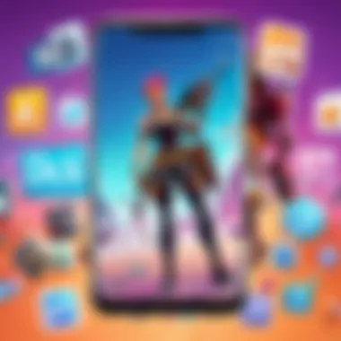 Illustration of Android smartphone with app icons