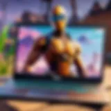 High-performance laptop showcasing Fortnite gameplay