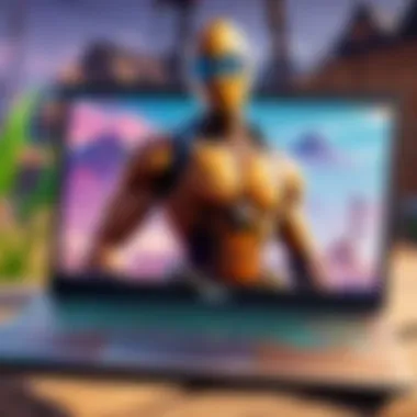 High-performance laptop showcasing Fortnite gameplay