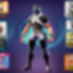 A digital display of Fortnite redeemable codes