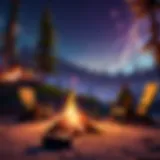 A serene campfire under the starlit sky