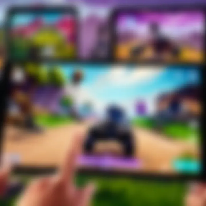 Tablet showcasing Fortnite gameplay strategies