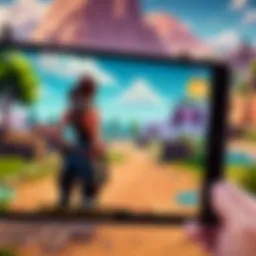 Tablet displaying Fortnite gameplay