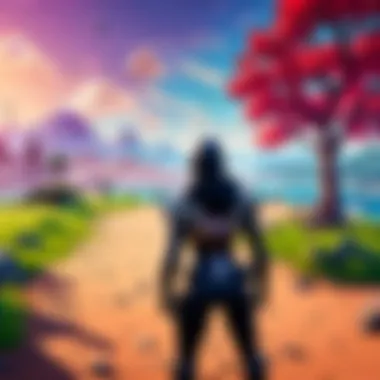 An immersive Fortnite landscape featuring Ikonik art styles