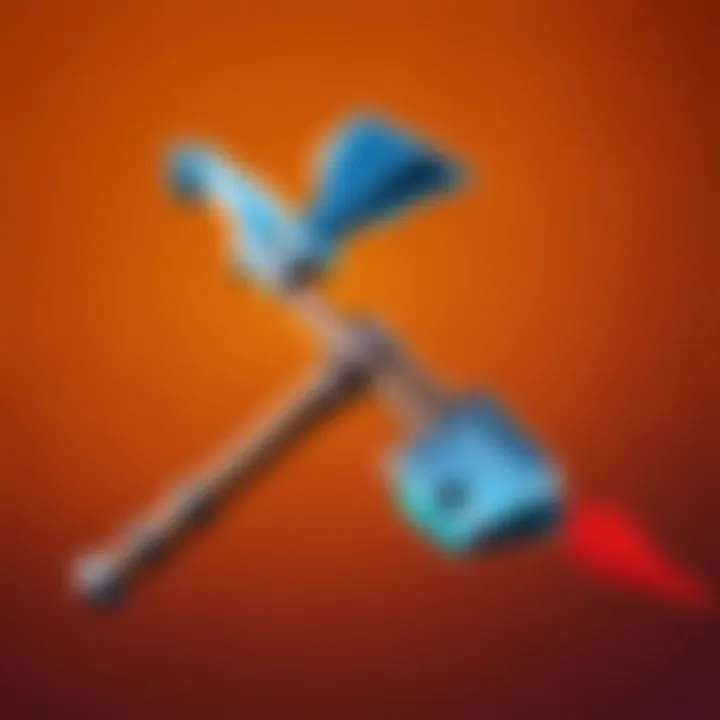 A comparative analysis of different pickaxes in Fortnite, including the mini pickaxe.