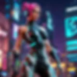 Digital artwork of futuristic cyberpunk game on Android