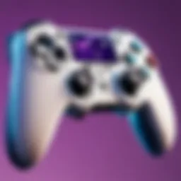 Close-up of a controller with control freeks attached