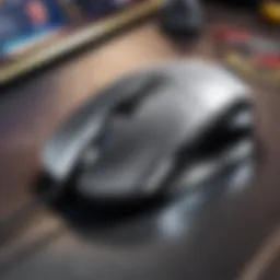 Close-up of a gaming mouse with customizable buttons