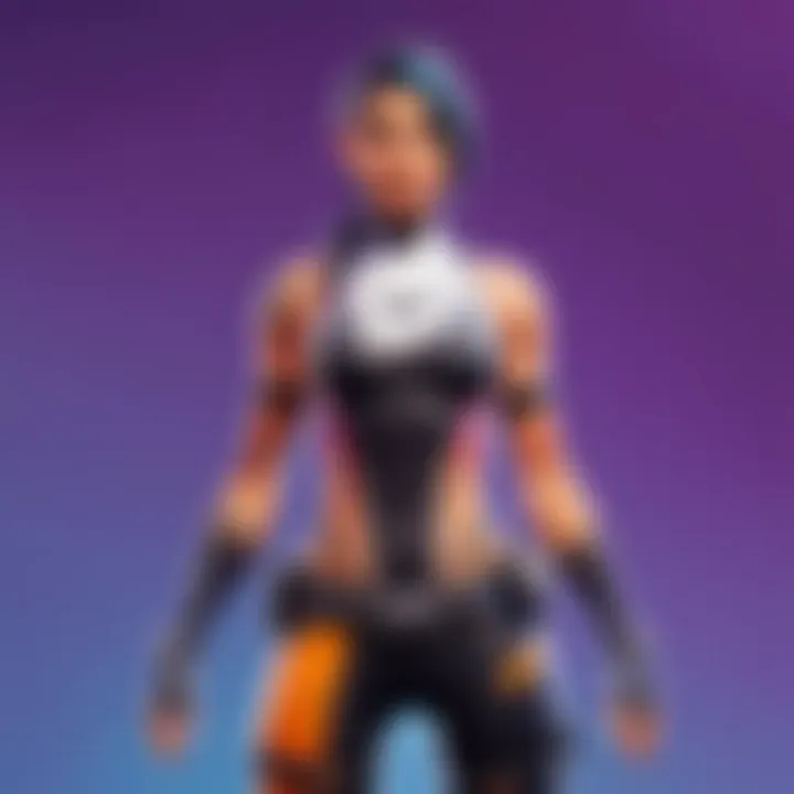 Virtual Fortnite character with rare skin