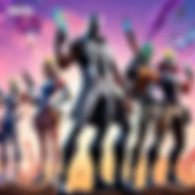 Fortnite Characters Celebrating with V-Bucks Fortnite characters celebrating a victory with V-Bucks