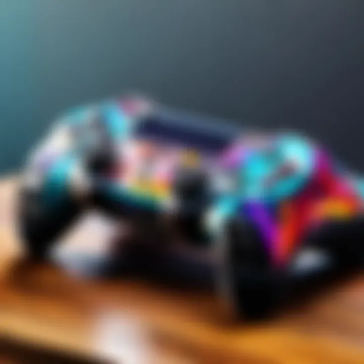 PS4 console with vibrant and colorful skin