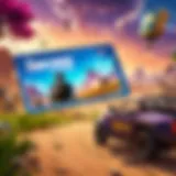 Virtual V-Bucks Card Displayed in Epic Fortnite Landscape