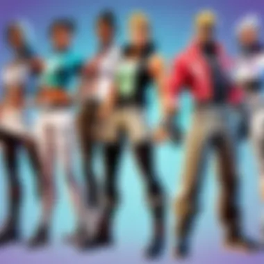 Diverse Fortnite Character Skins Colorful Fortnite skins showcasing variety